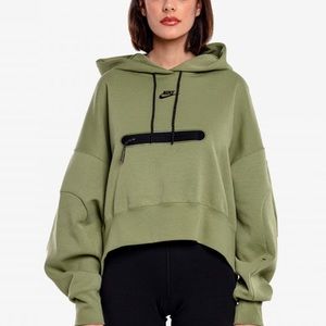 Nike Sportswear Tech Fleece Oversized Crop Pullover Hoodie, Size M 💚